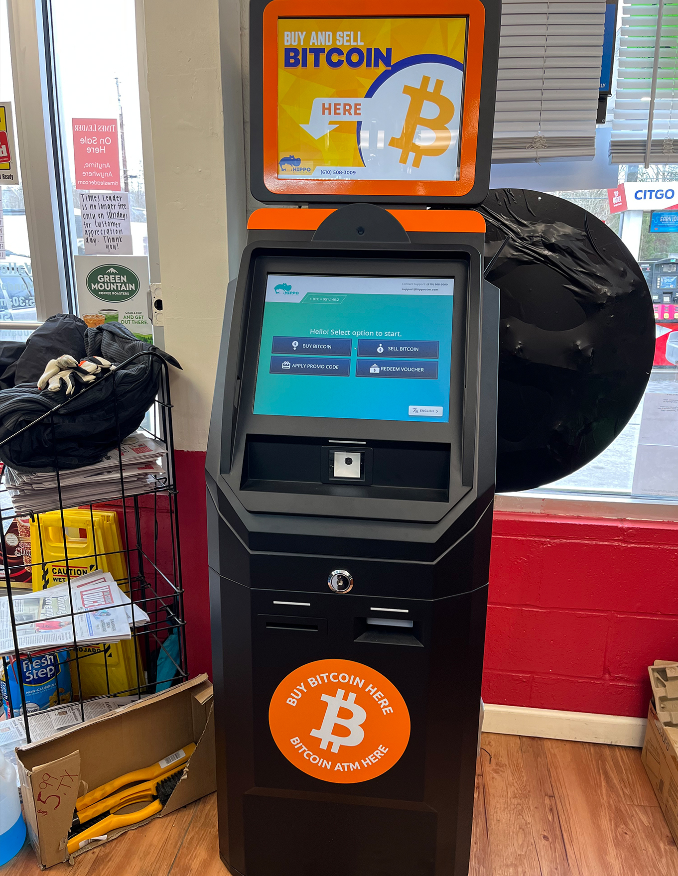 Bitcoin ATM at Harrisburg at Movin Mart by Hippo kiosks manufactured by ChainBytes