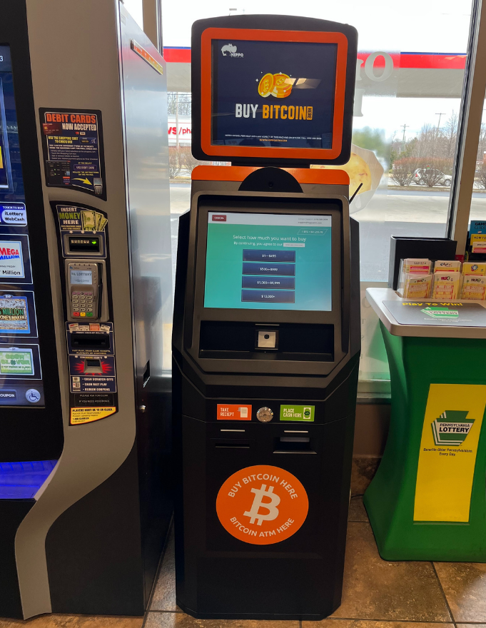 Bitcoin ATM located at Global Gas at 549 Doylestown Rd, Lansdale, PA, 19446