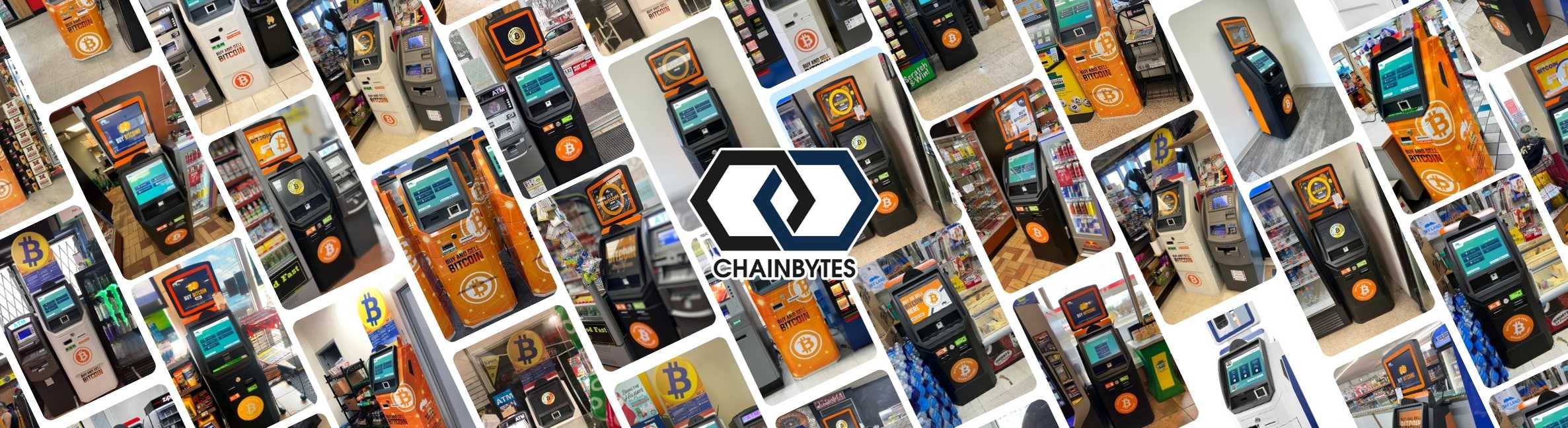 ChainBytes collage pictures of Bitcoin ATMs